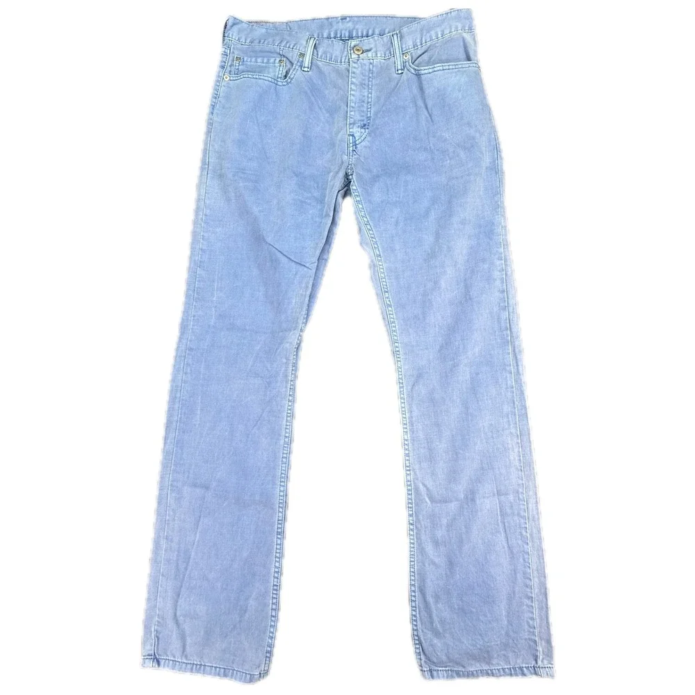 Levi's 511 Slim Fit Mens 34x34 Light Blue Denim Jeans 04511-0317